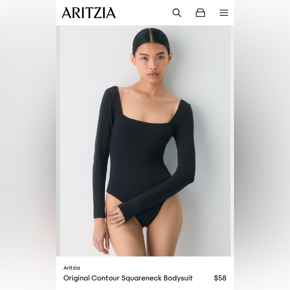 NWOT Aritzia Contour Squareneck Bodysuit